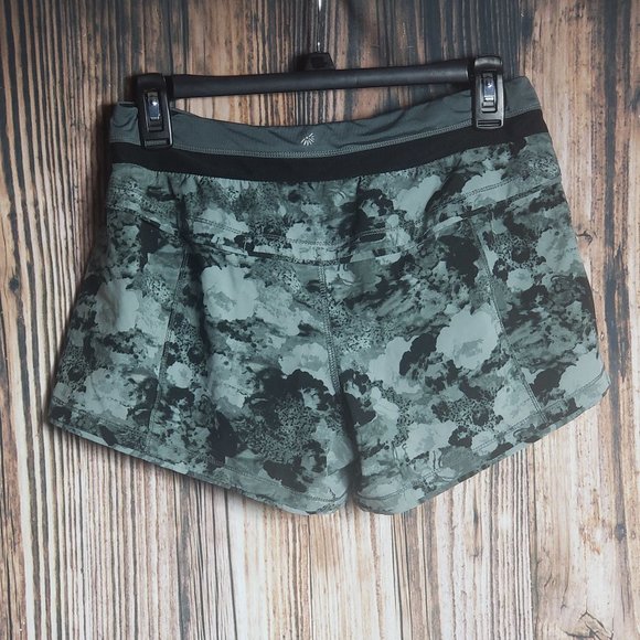 Grey Print Athletic lined Shorts - Picture 3 of 3